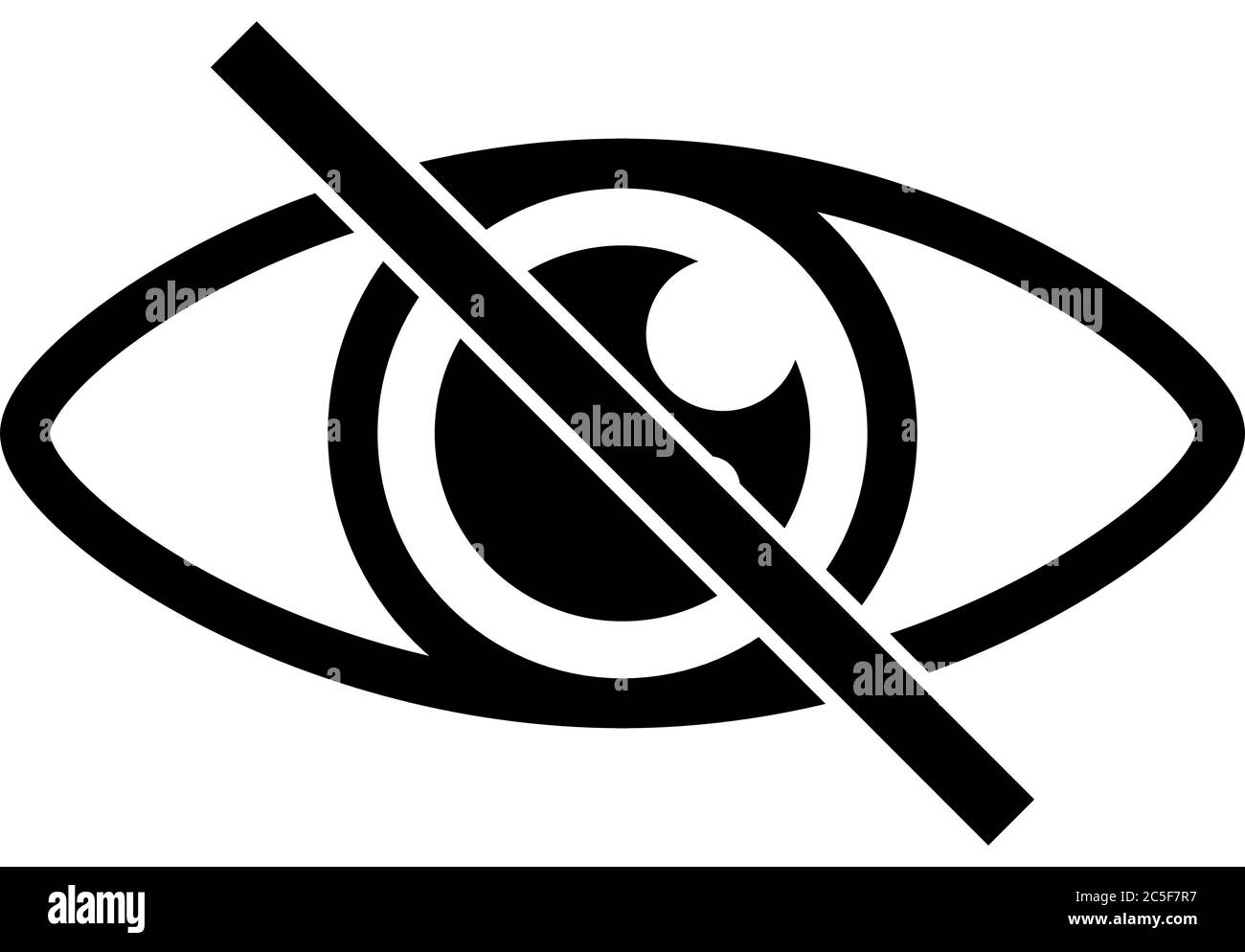 Augensymbol Schwarz-Weiß-Symbol zensierte Ansicht Symbol Vektor-Illustration Stock Vektor