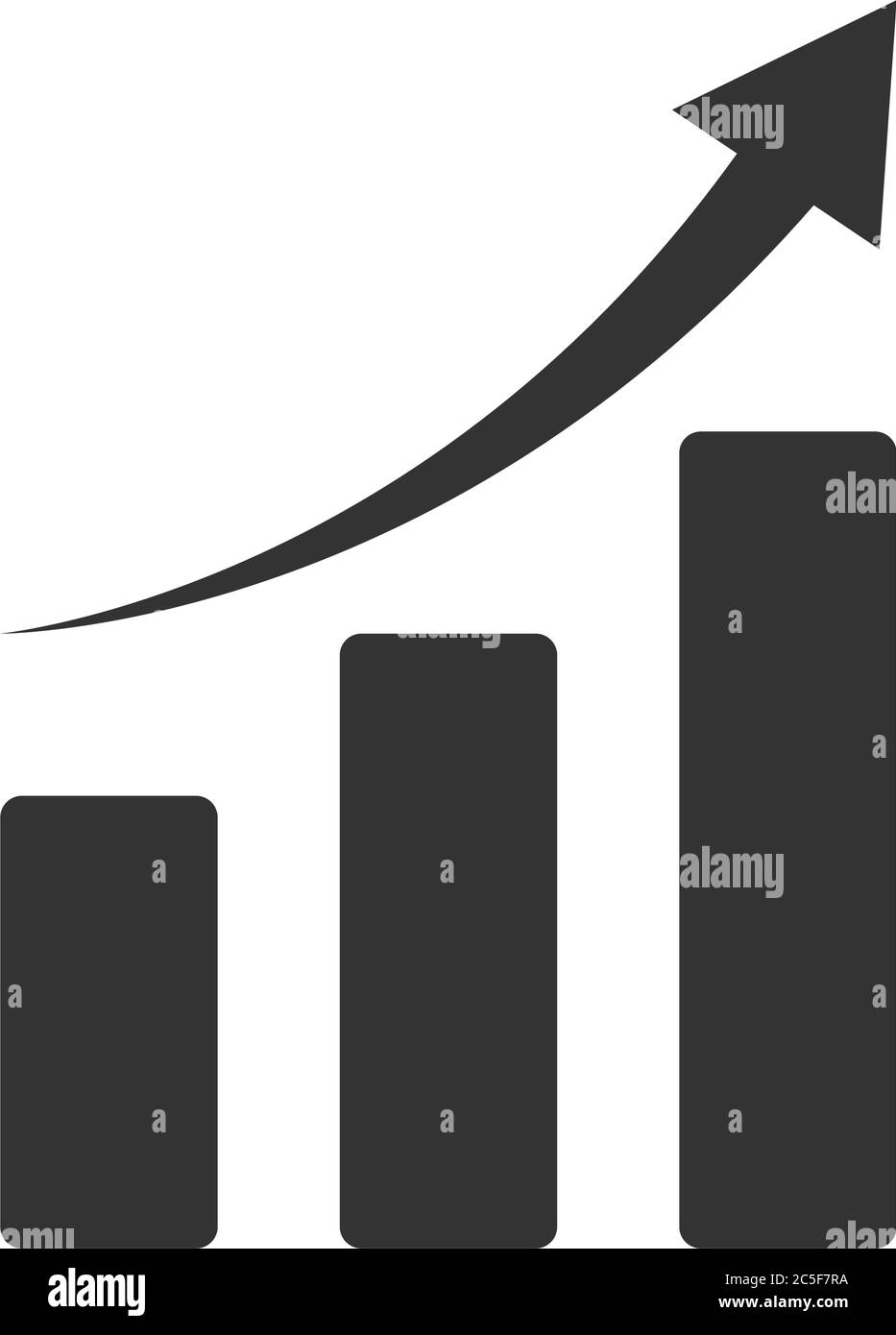 Pfeil Nach Oben Zeichen Vektor Finanzieller Gewinn Illustration Geld Verdienen Diagramm Isoliert Auf Weißem Hintergrund Stock Vektor