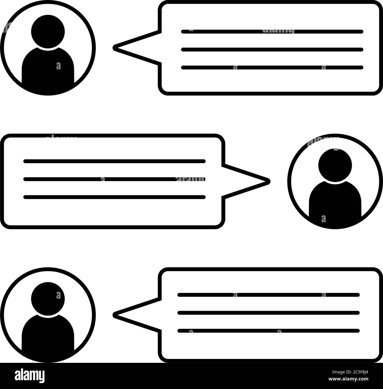 Symbol für den Dialog sms oder Messenger-App Chat Blasen Illustration Vektor Stock Vektor