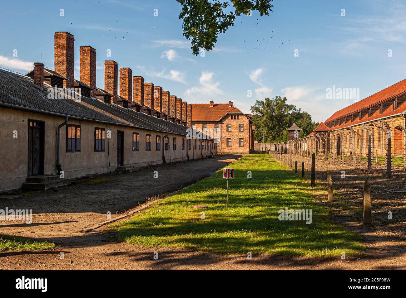 Baracken im Konzentrationslager Auschwitz. Denkmal gegen Völkermord Stockfoto