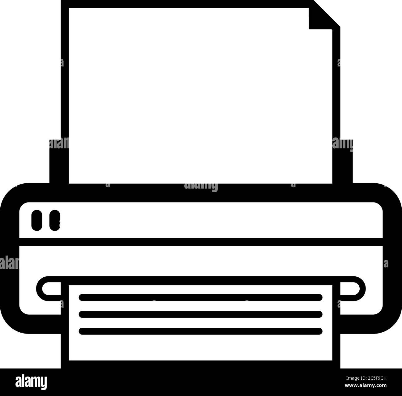 Drucker oder Fax schwarzes Symbol isolierte Vektordarstellung für App Grafik und Webdesign Stock Vektor