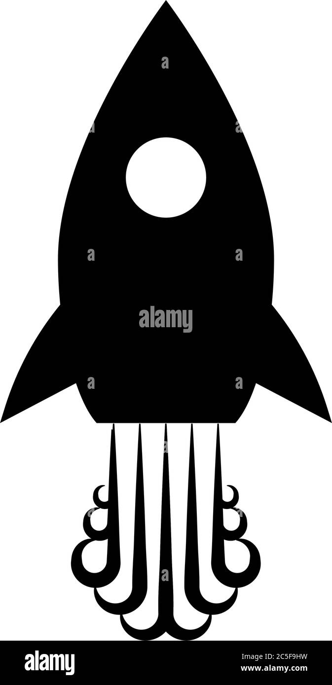 Rakete Symbol Vektor Illustration Raumschiff isoliert auf weißem Hintergrund Stock Vektor