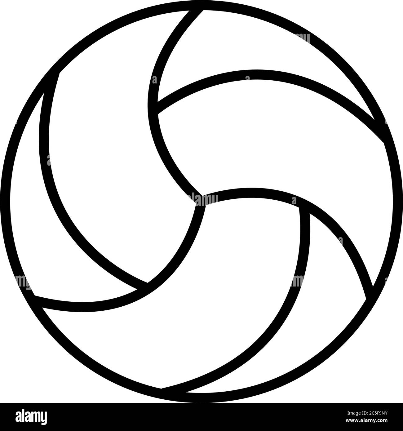 Volleyball Symbol schwarz-weiß Sportball Vektor-Illustration Stock Vektor