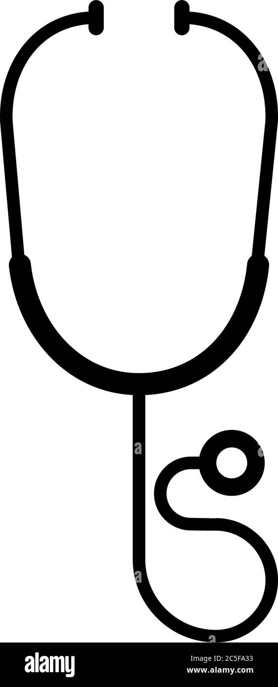 Stethoskop Symbol Ärzte medizinische Diagnose Gerät Symbol schwarze Vektor-Illustration Stock Vektor