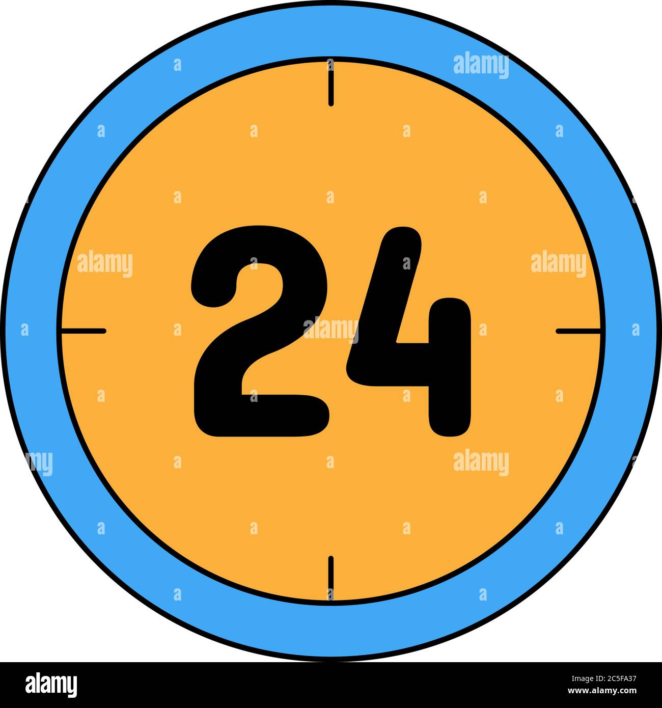 24 Stunden Uhr Symbol immer geöffnet oder schnell Versand Online-Shop Konzept Vektor Illustration Stock Vektor