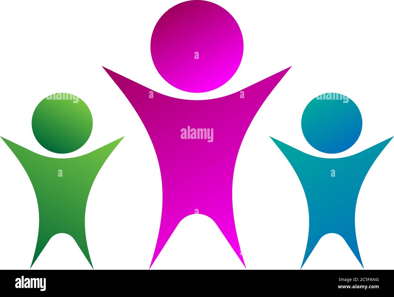 Gruppe von Menschen abstrakt Logo Firma, Gemeinschaft oder Familie Symbol vereint Teamarbeit Symbol isoliert Vektor-Illustration auf weißem Hintergrund Stock Vektor
