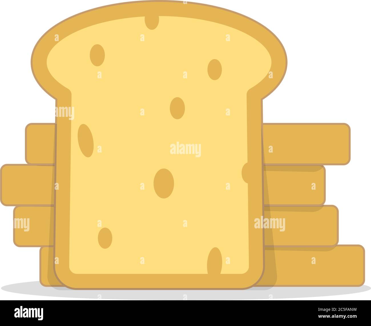 Brot geschnitten frischen Toast Weizen Bäckerei Symbol Vektor isoliert auf weißem Hintergrund Stock Vektor
