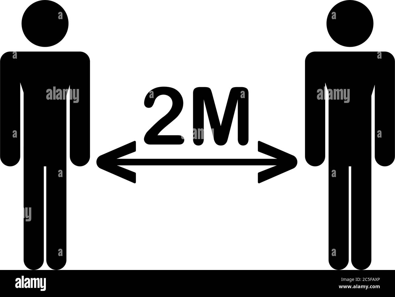 Halten Sie Abstand zwei Meter Symbol Coronavirus Epidemie soziale Distanzierung Beratung Vektor Illustration Stock Vektor