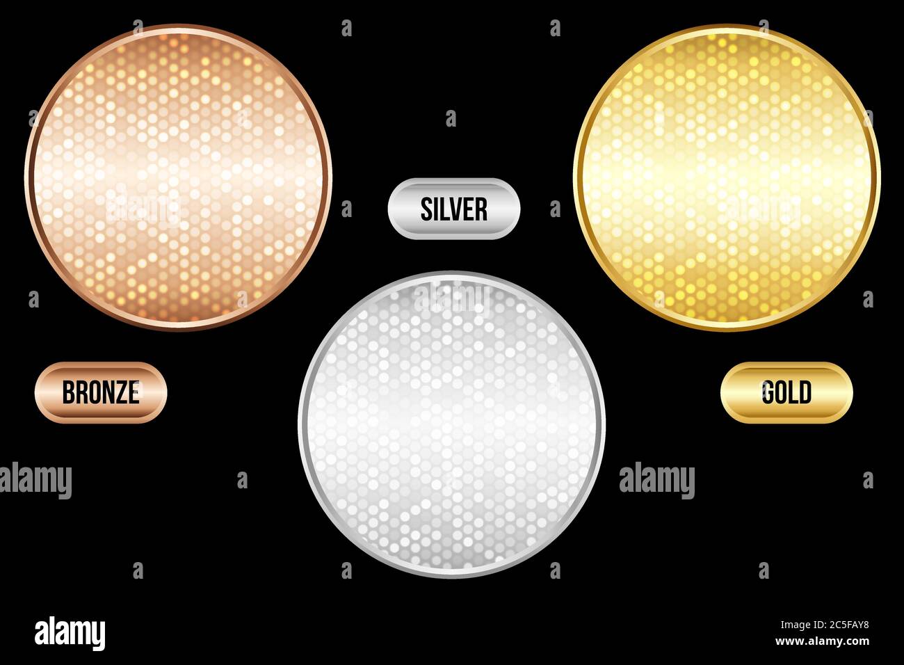 Set von Luxus-metallischen Hintergründe. Bronze, Silber, Gold. Für Rabattkarten oder andere Designs. Stock Vektor