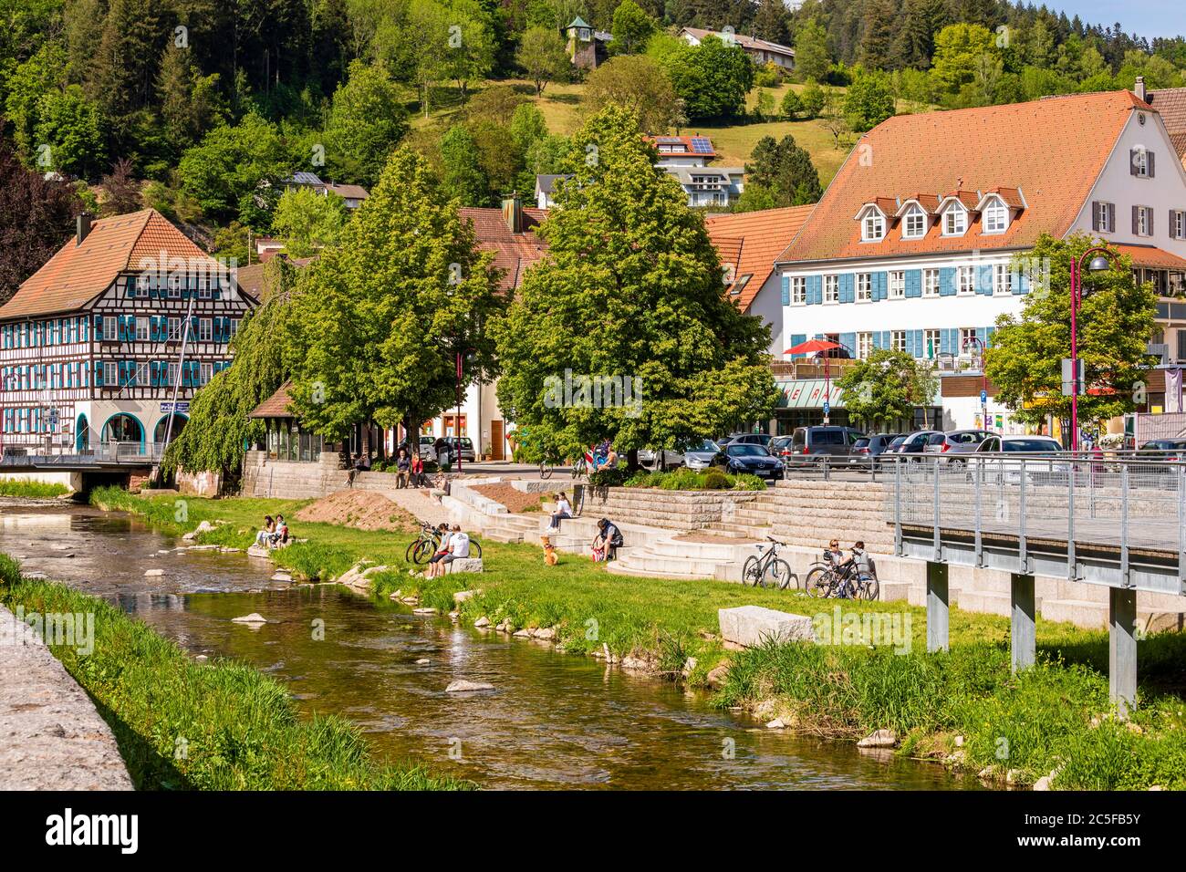 Häuser in der Altstadt, Schiltach, Schiltach, Schwarzwald, Baden-Württemberg, Deutschland Stockfoto Häuser in der Altstadt, Schiltach, Schiltach, Schwarzwald, Baden-Württemberg, Deutschland Stockfoto