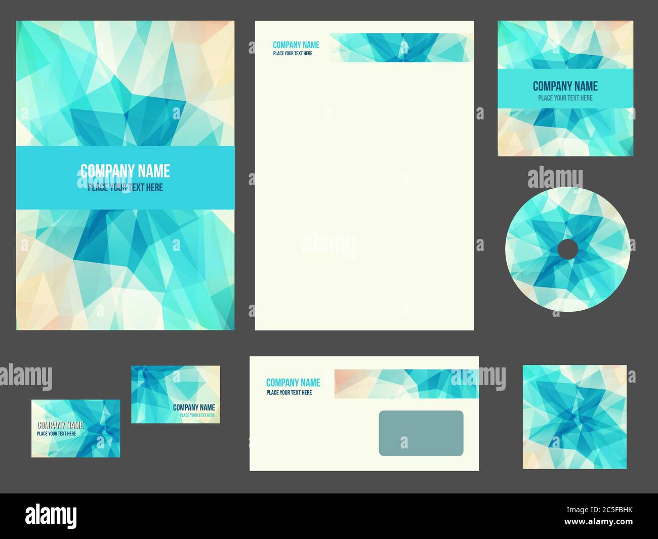 Corporate Identity für Unternehmen oder Veranstaltungen. Vektor-Vorlage für Business-Briefpapier-Set. Stock Vektor