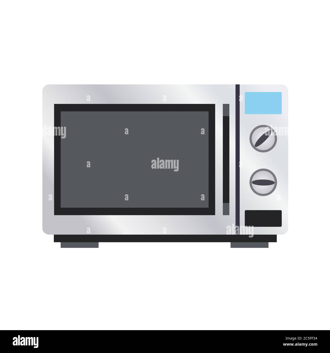 Mikrowellenherd Küche auf weißem Hintergrund. Symbol für isolierte elektrische Elemente für Küchengeräte. Vektorgrafik EPS 10. Stock Vektor