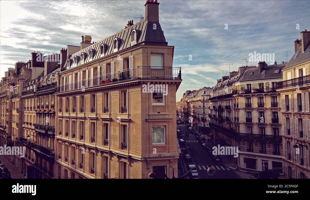 Blick von 15 Rue de Constantinople, 75008 Paris Stockfoto