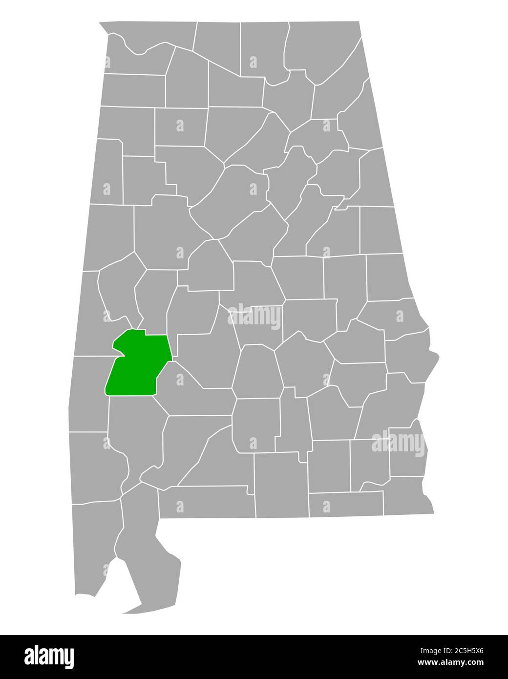Karte von Marengo in Alabama Stockfoto