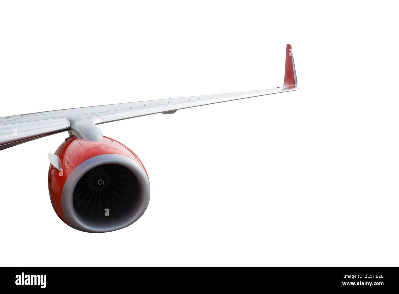 Flugzeug oder Flugzeug Flügel mit Single Jet-Motor isoliert auf weißem Hintergrund mit Clipping-Pfad. Stockfoto