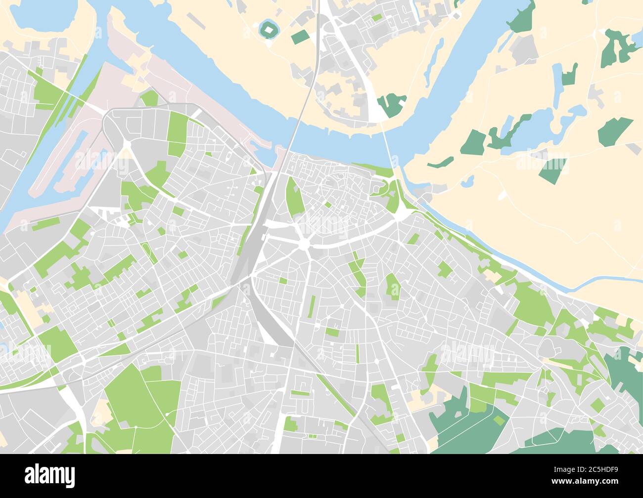 vektor-Stadtplan von Nijmegen, Niederlande Stock Vektor