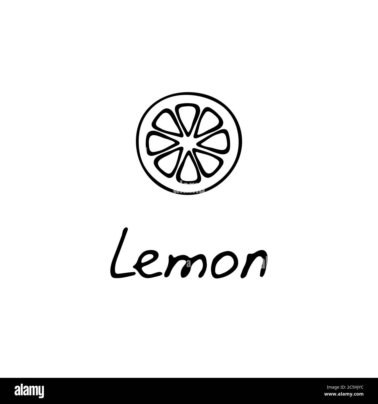 Zitronensymbol. Obstschild. Zitruszeichen. Symbol für dünne Linien auf weißem Hintergrund. Vektorgrafik Stock Vektor