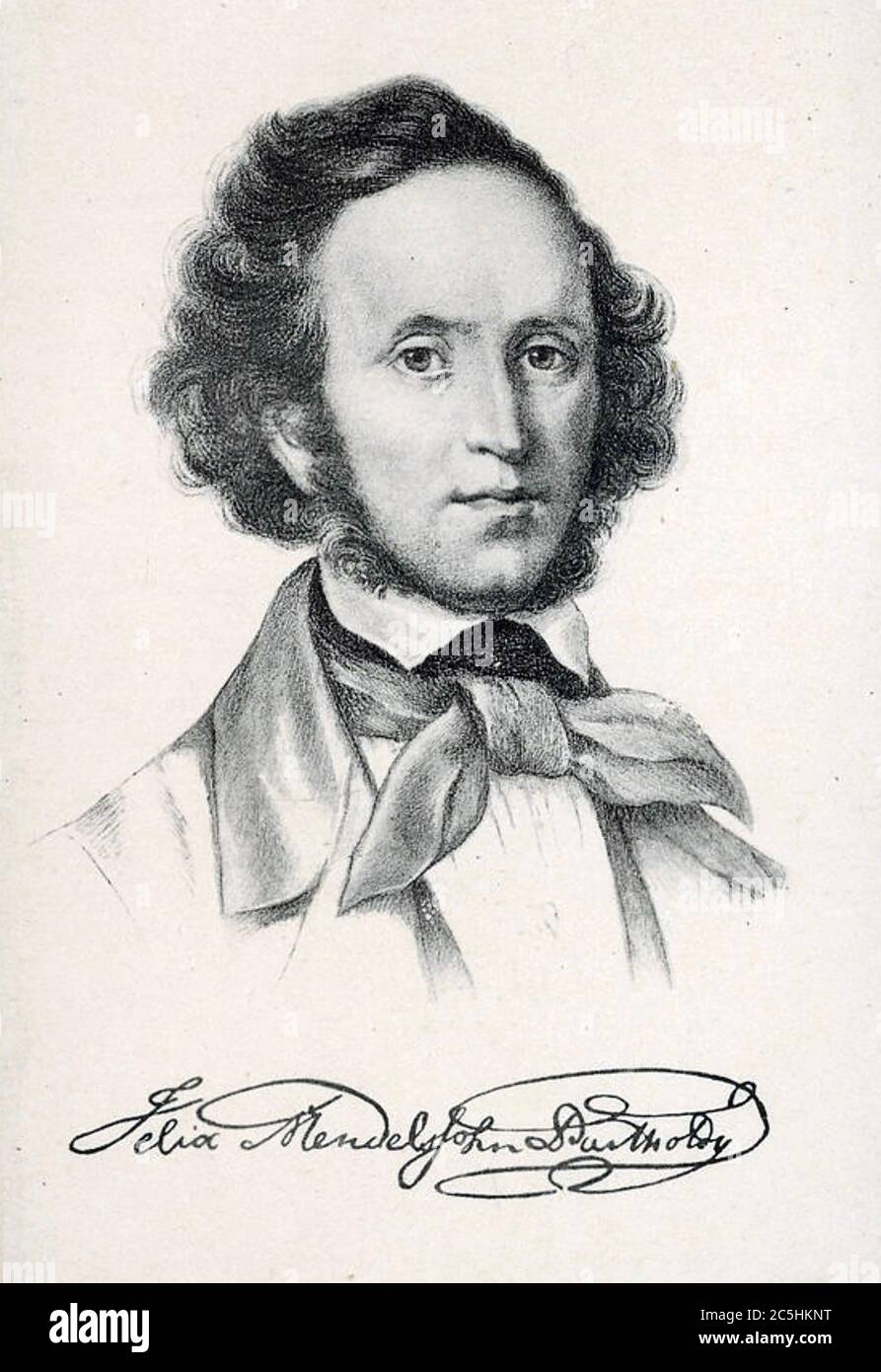 FELIX MENDELSSOHN (1809-1847) Deutscher Komponist um 1840. Stockfoto