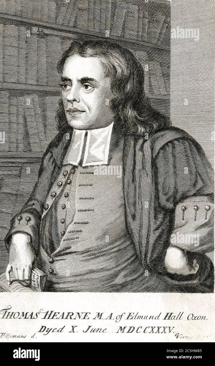 THOMAS HEARNE (1678-1735) englischer Tadiist und Antiquar Stockfoto