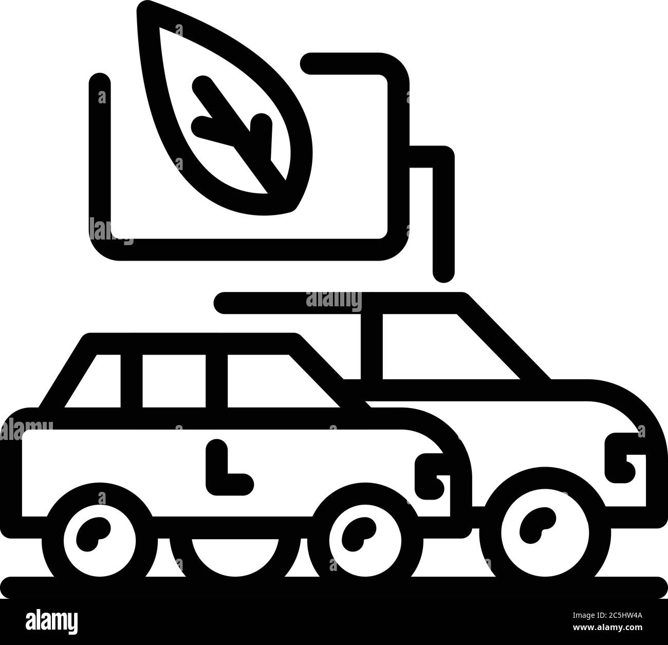 Moderne Hybrid-Autos Symbol, skizzieren Stil Stock Vektor