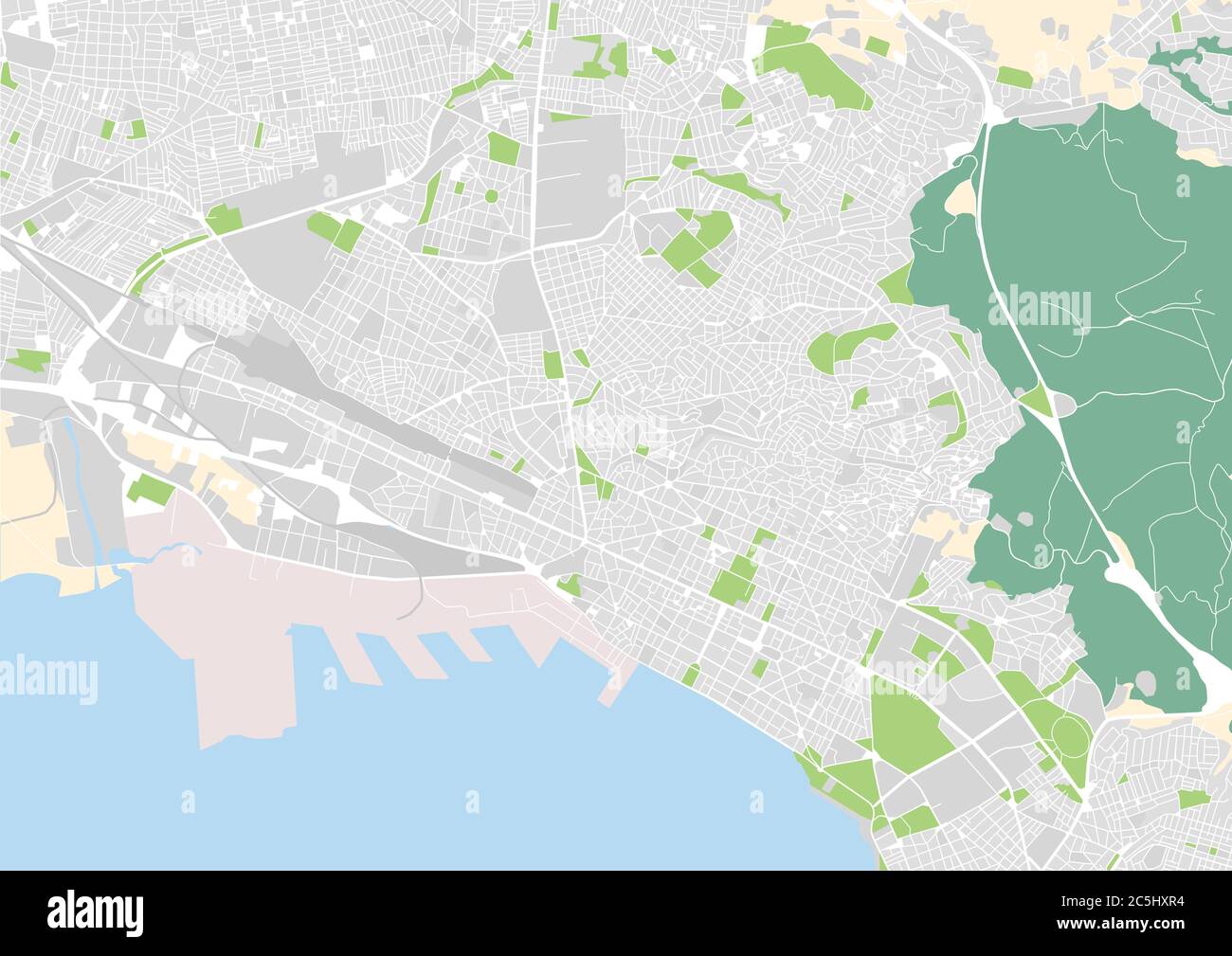 vektor-Stadtplan von Thessaloniki, Griechenland Stock Vektor