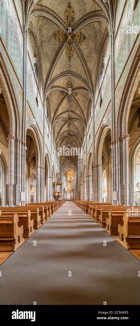 Innenansicht der Uppsala Kathedrale (Domkyrka). Uppsala, Schweden, Skandinavien. Stockfoto