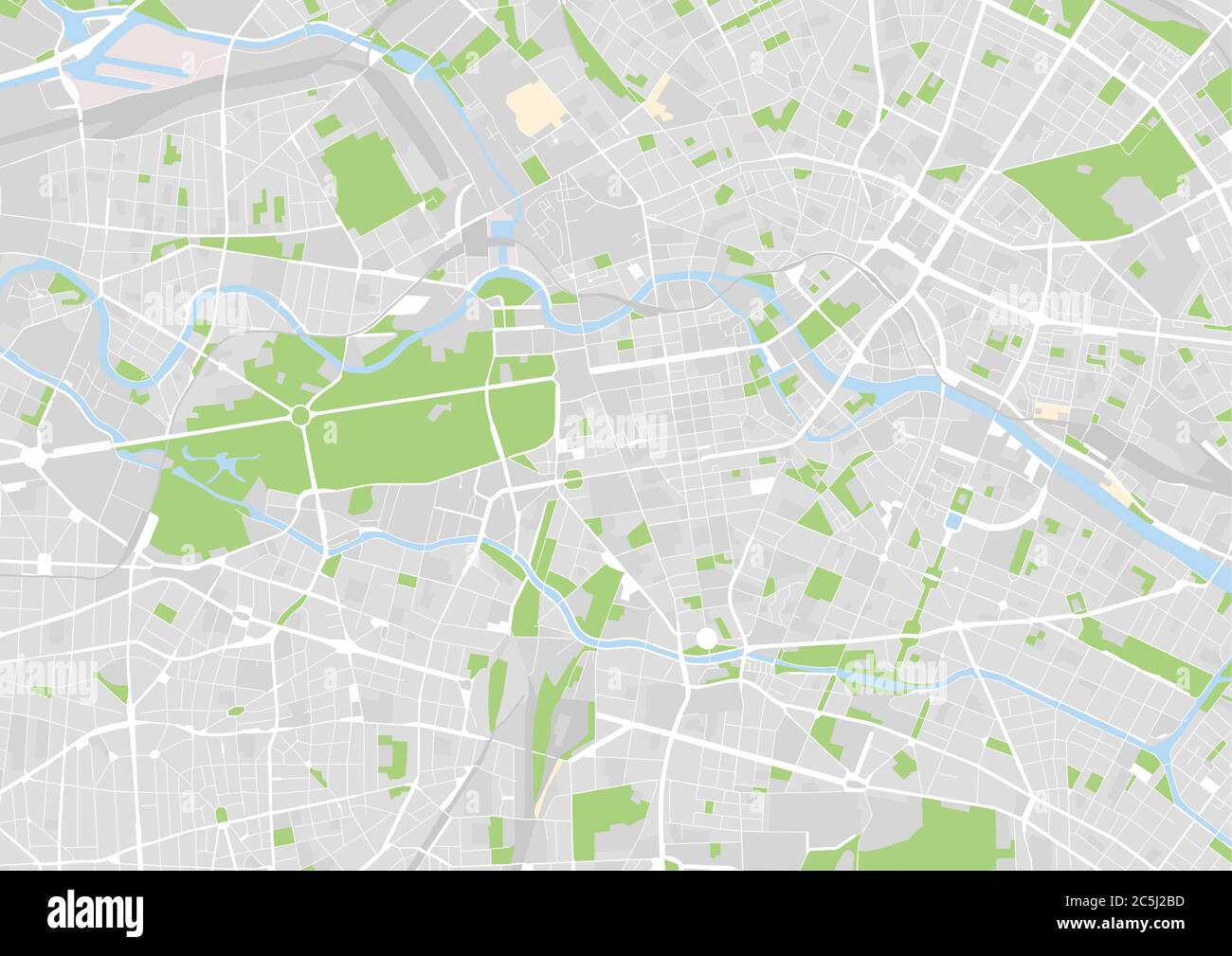 vektor-Stadtplan von Berlin, Deutschland Stock Vektor