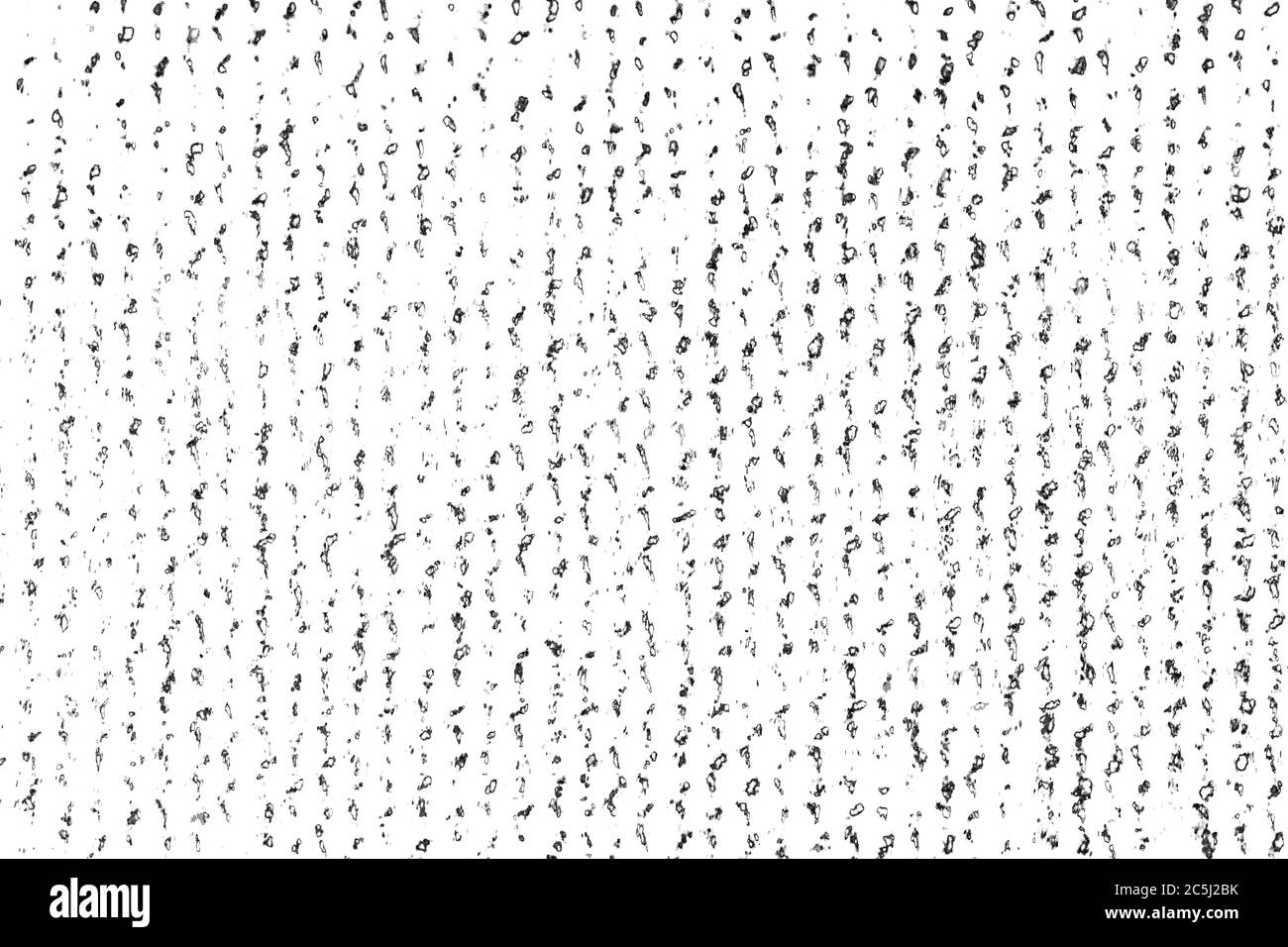 Verzweifelte Overlay Textur aus Webstoff, Stoff gestrickt. Grunge schwarz-weiß abstrakt monochromen Hintergrund. Stockfoto