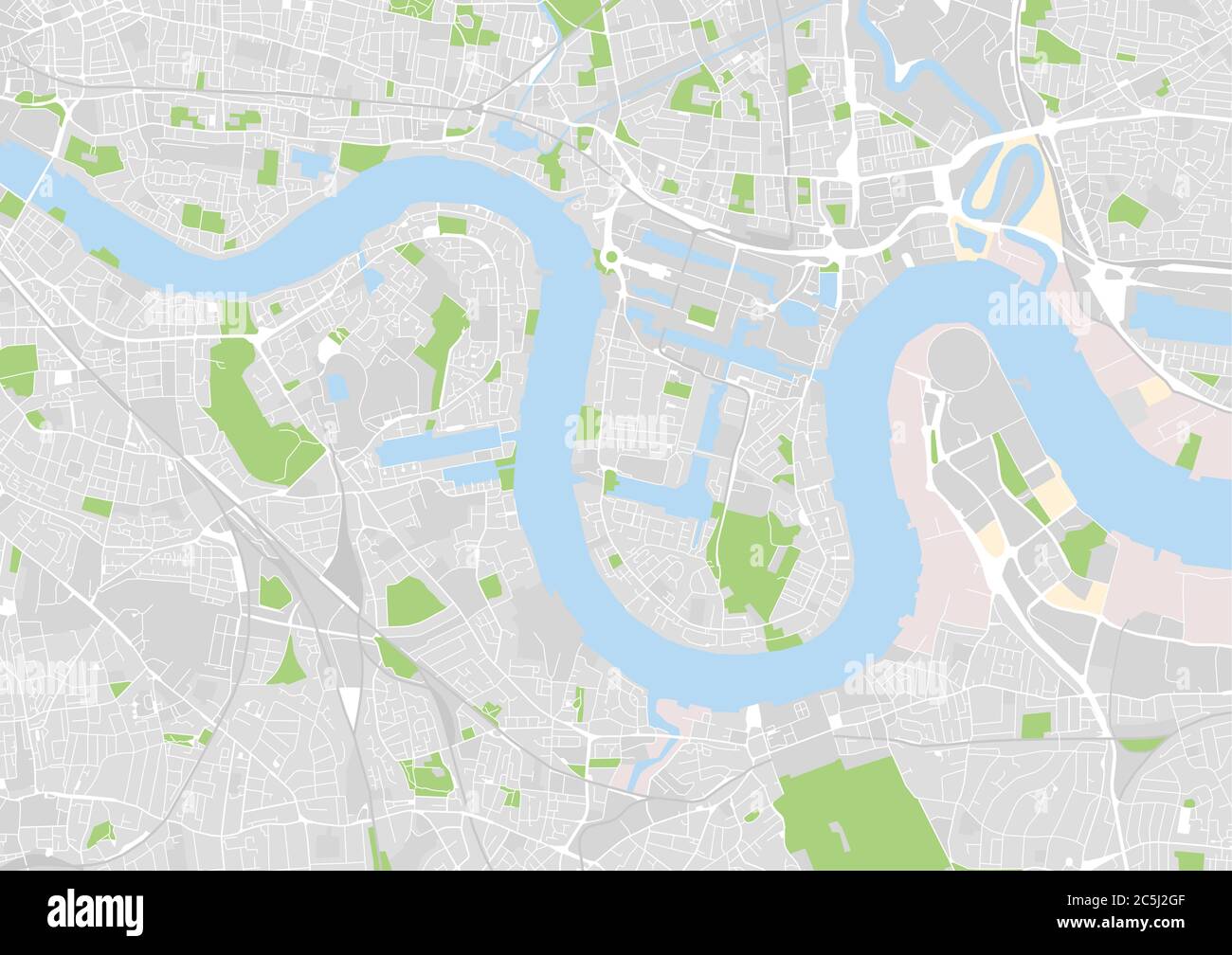 vektor-Stadtplan von Ost-Central London, Großbritannien Stock Vektor