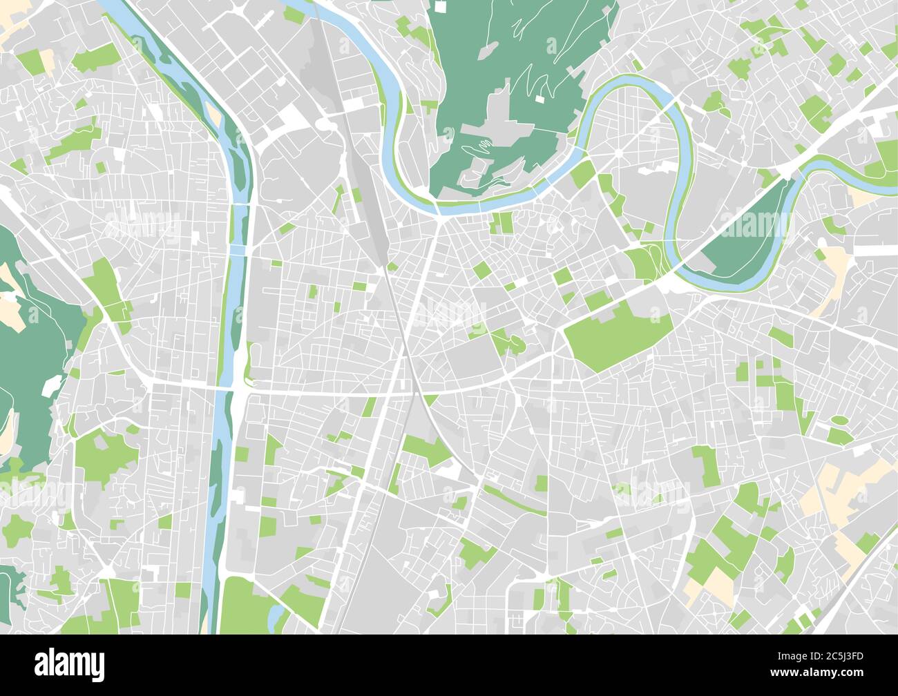 vektor-Stadtplan von Grenoble, Frankreich Stock Vektor