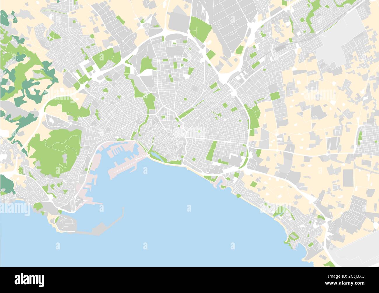 vektor-Stadtplan von Palma de Mallorca, Spanien Stock Vektor