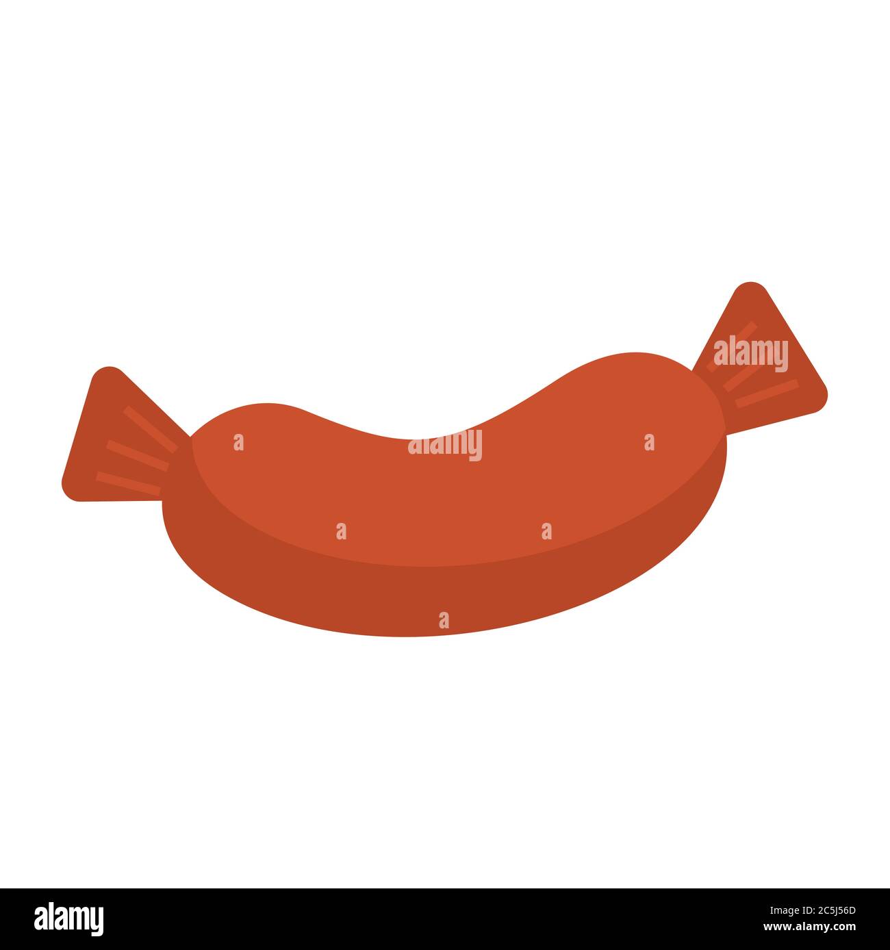 Wurst auf weißem Hintergrund. Vektor-Illustration in trendigen flachen Stil. ESP 10. Stock Vektor