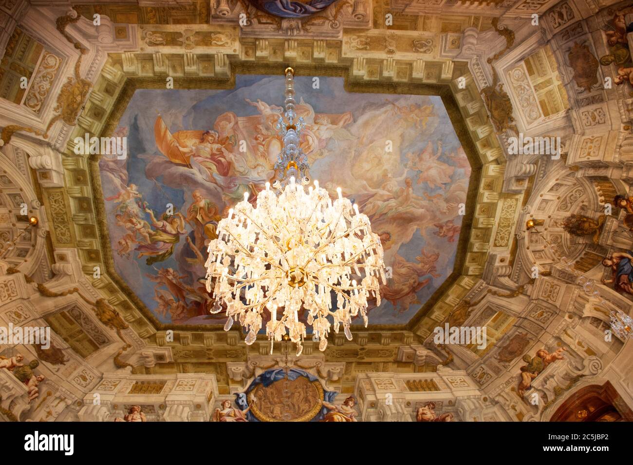 Retro Vintage klassische antike Kunst Inneneinrichtung Design für Österreicher und ausländische Reisende Besuch im Schloss Belvedere oder Schloss Historic Stockfoto