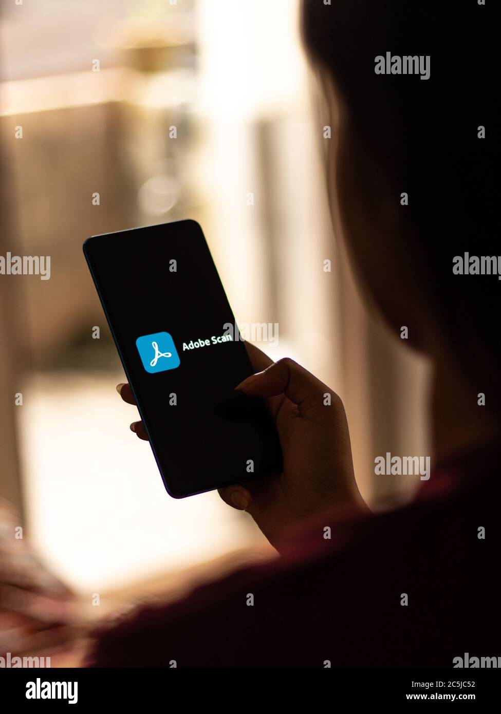 Assam, indien - 5. Juli 2020 : Adobe Scan a pdf Scanner App. Stockfoto