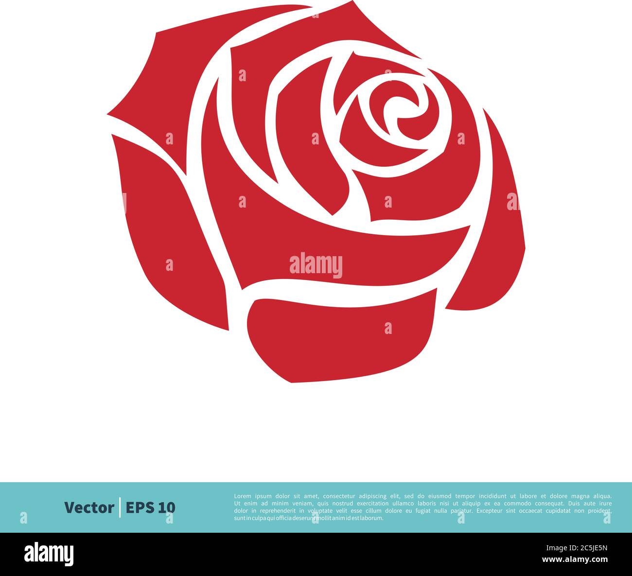 Rote Rose Blume Symbol Vektor Logo Vorlage Illustration Design. Vektor EPS 10. Stock Vektor