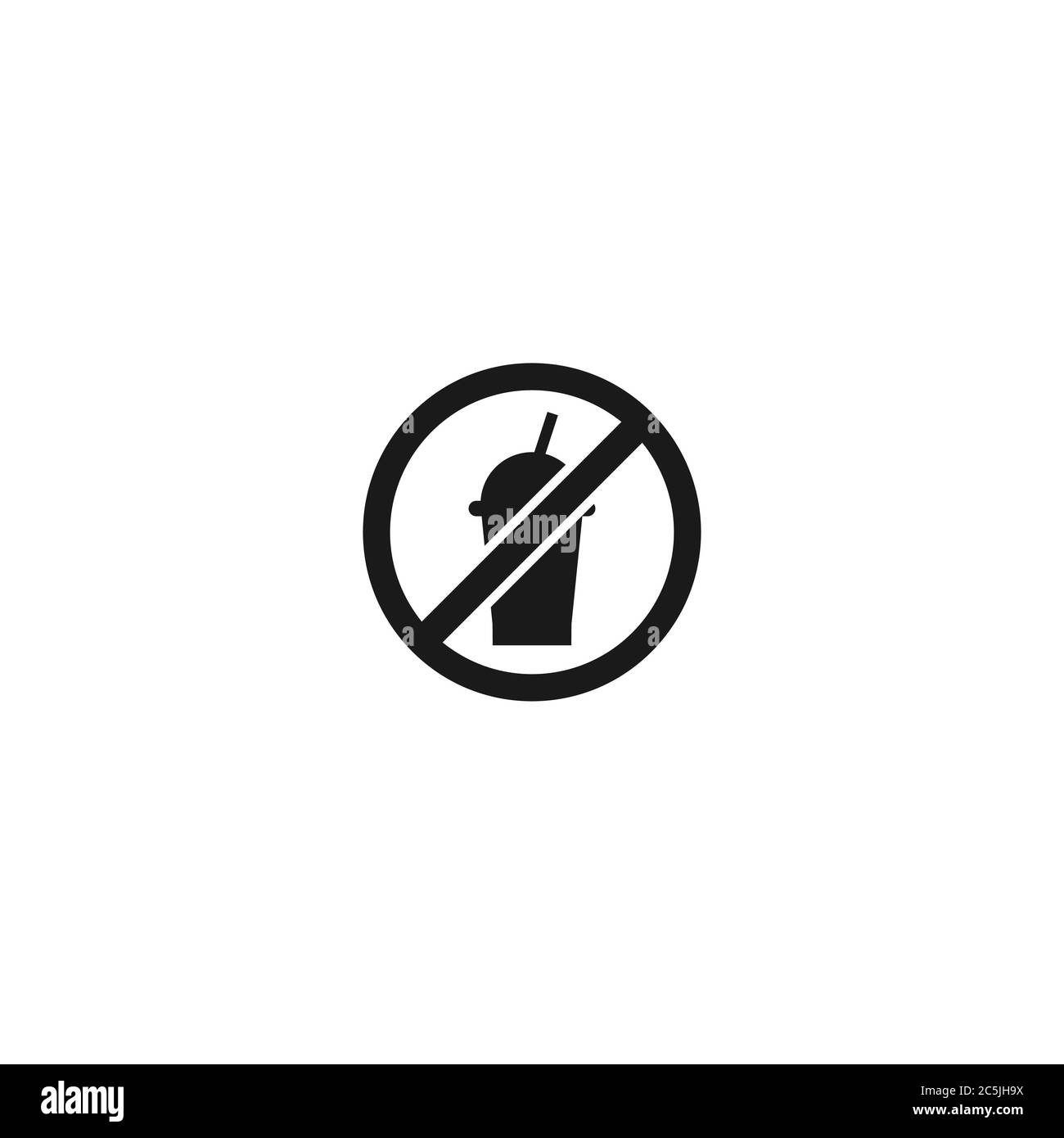 Keine Plastikbecher mit Stroh. Aufhören mit Einweg-Polyethylen-Paket. Rette die Erde, Umwelt-Konzept. Verbotenes Polythene, Zellophan-Zeug. Vecto Stock Vektor