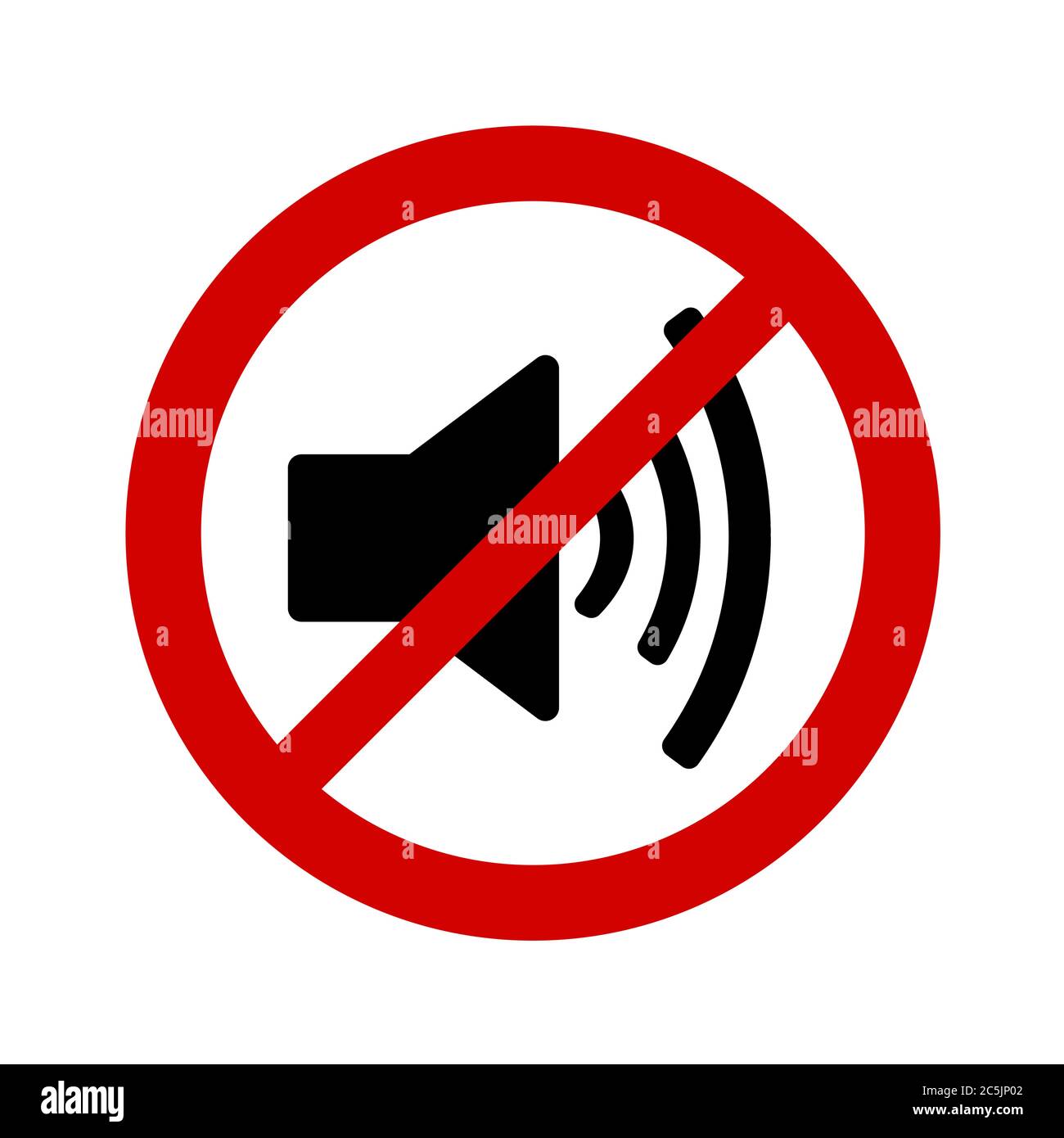 Kein Tonzeichen auf weißem Hintergrund. Vektor-Illustration in trendigen flachen Stil. EPS 10 Stock Vektor