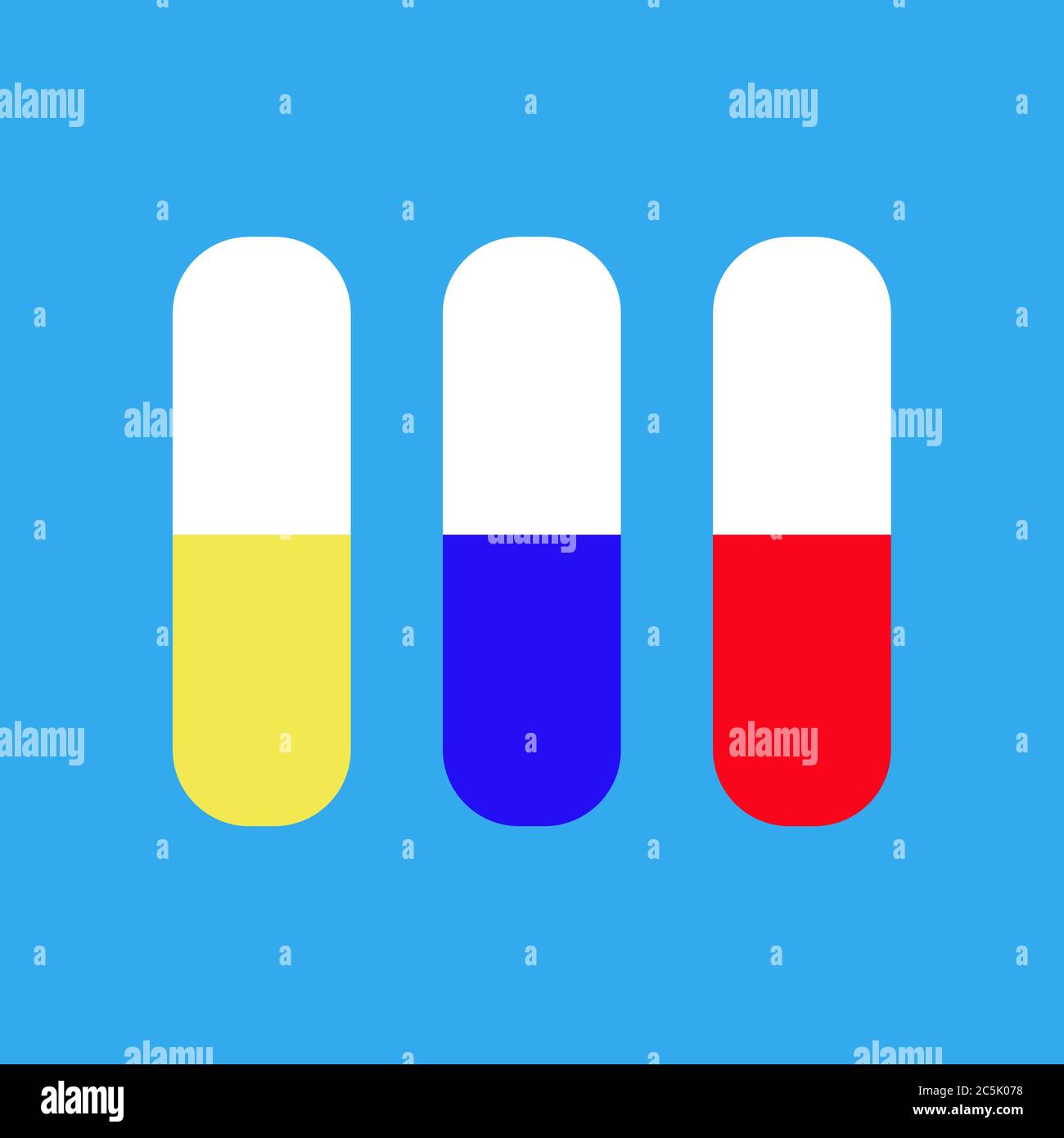 Zusammensetzung der Pille. Einfach zu kopieren Einfügen in verschiedene Grafikdesign-Software. Vektorgrafik. Stock Vektor