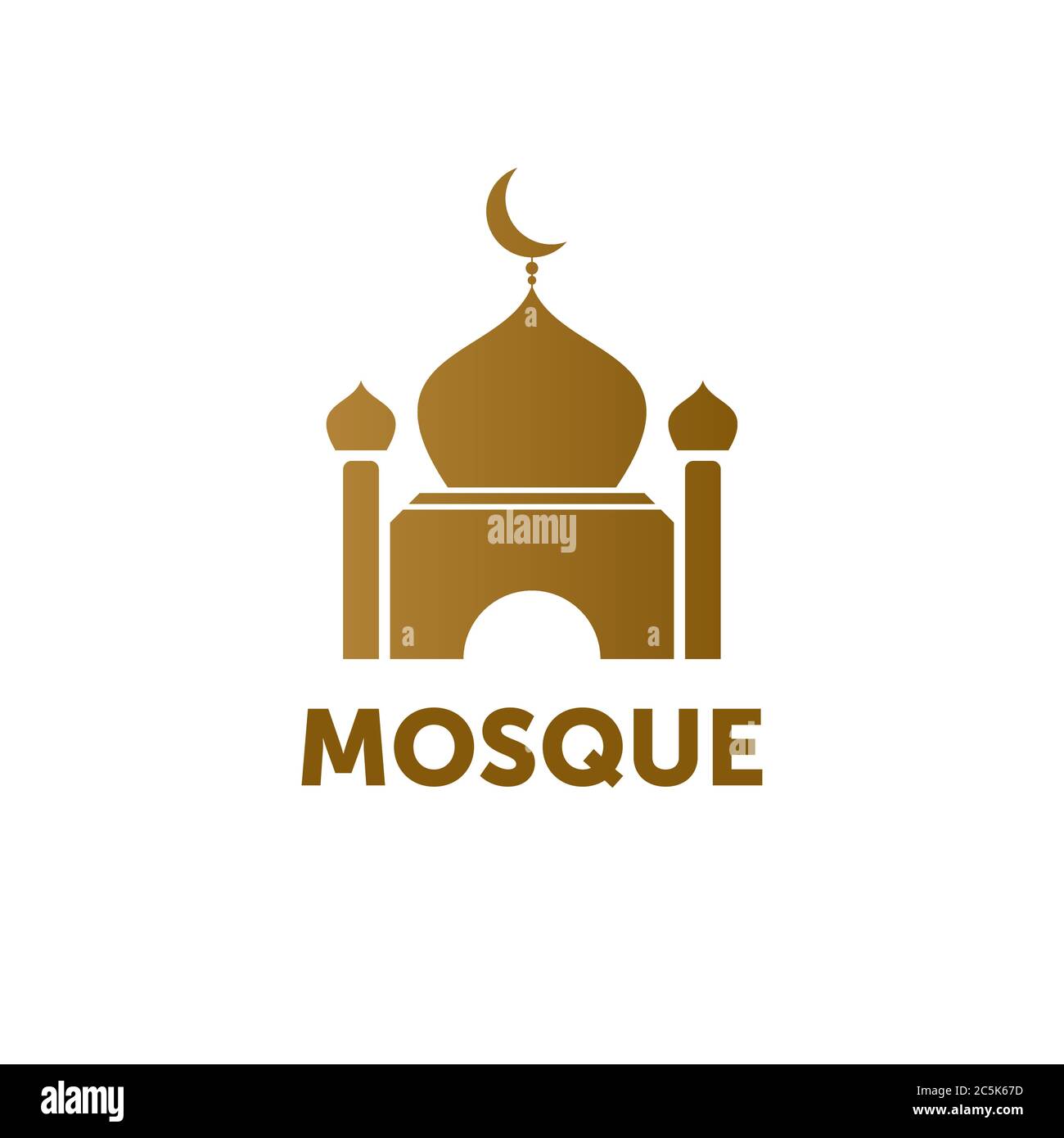 Moderne Islamische Moschee Logo - Elegante Braune Moschee Silhouette Stock Vektor