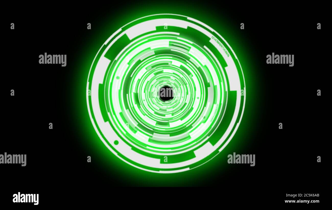 Abstrakter Hintergrund Techno Kreise Tunnel Neonlicht Stockfoto