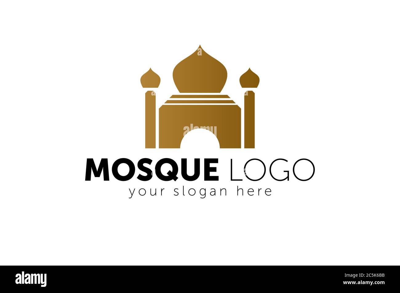 Moderne Islamische Moschee Logo - Elegante Braune Moschee Silhouette Stock Vektor