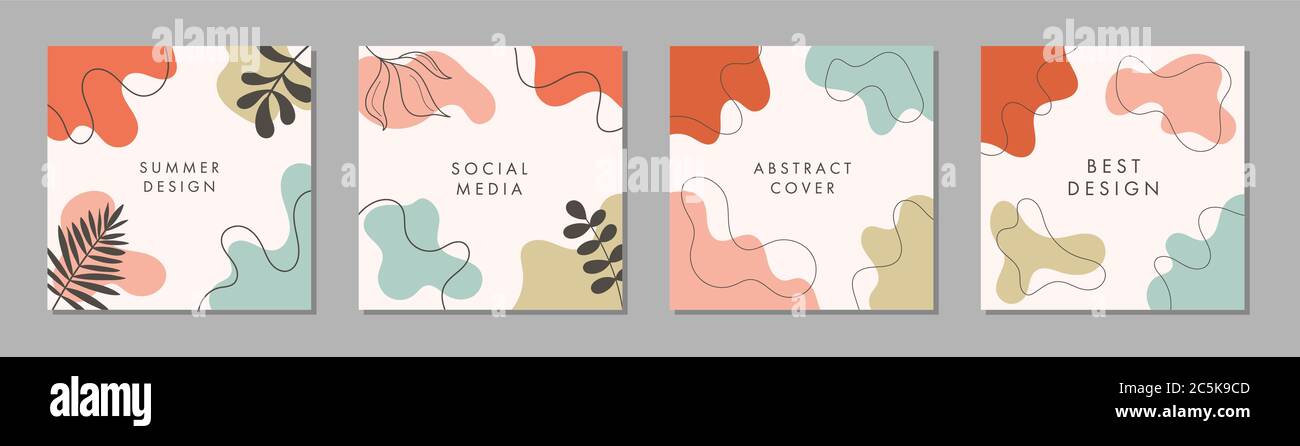 Trendige abstrakte quadratische Vorlage mit buntem Konzept. Kann für Beiträge in sozialen Medien, mobile Apps, Bannerdesign, Web- oder Internetwerbung verwendet werden. Stock Vektor