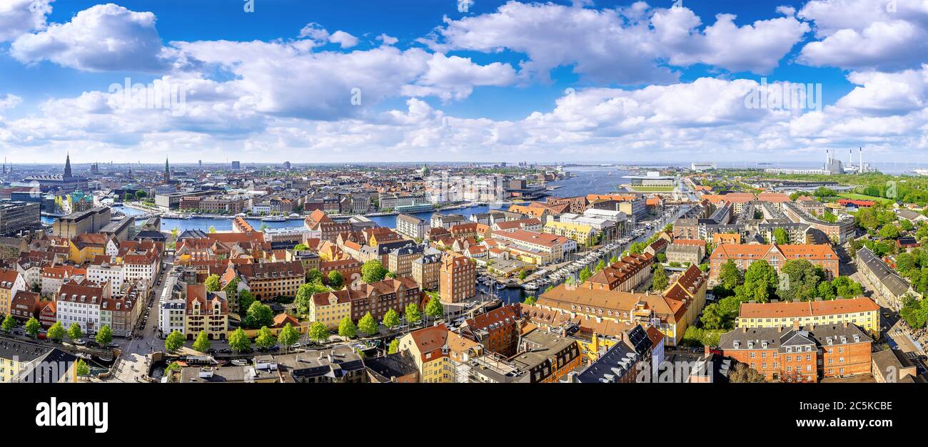 Panoramablick auf das Stadtzentrum von kopenhagen, dänemark Stockfoto