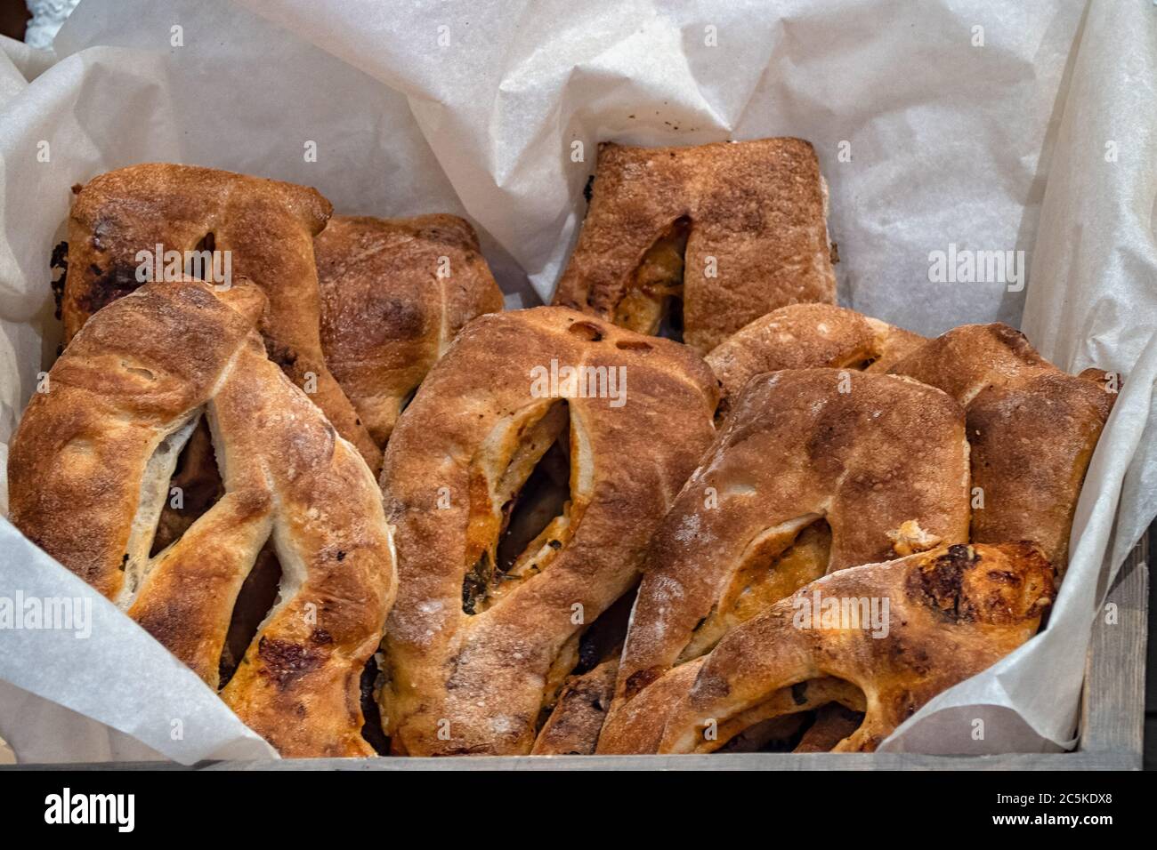 Traditionelles tschechisches Gebäck auf einer Bäckerei auf einem Markt Stockfoto