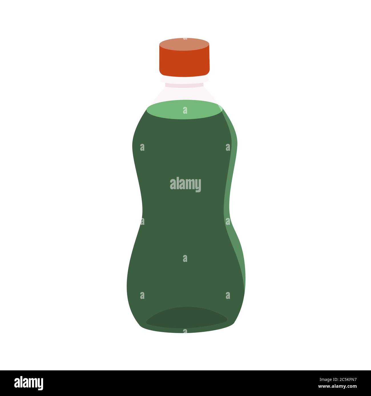 Plastiksaftflasche auf weißem Hintergrund. Vektor-Illustration in trendigen flachen Stil. EPS 10. Stock Vektor