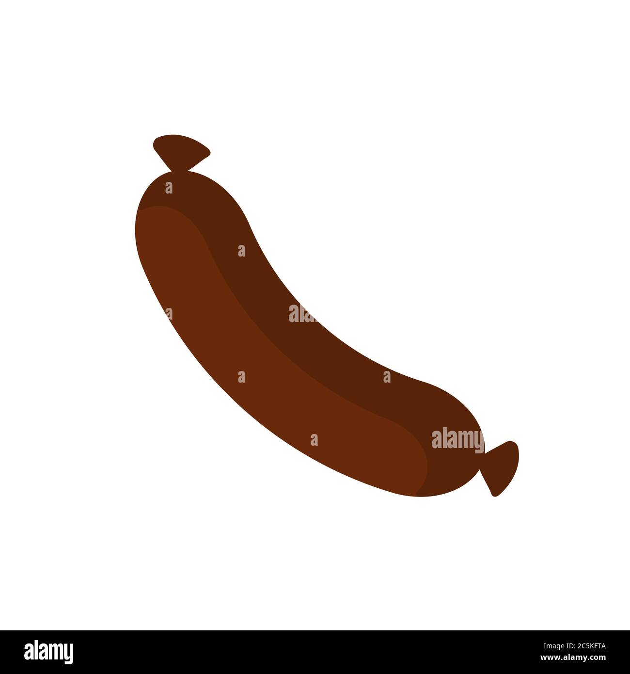 Gegrillte Wurst auf weißem Hintergrund. Vektor-Illustration in trendigen flachen Stil. EPS 10. Stock Vektor