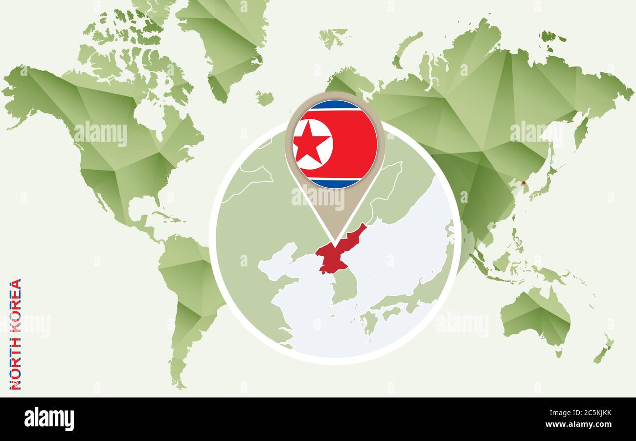 Infografik Für Nordkorea Detaillierte Karte Von Nordkorea Mit Flagge