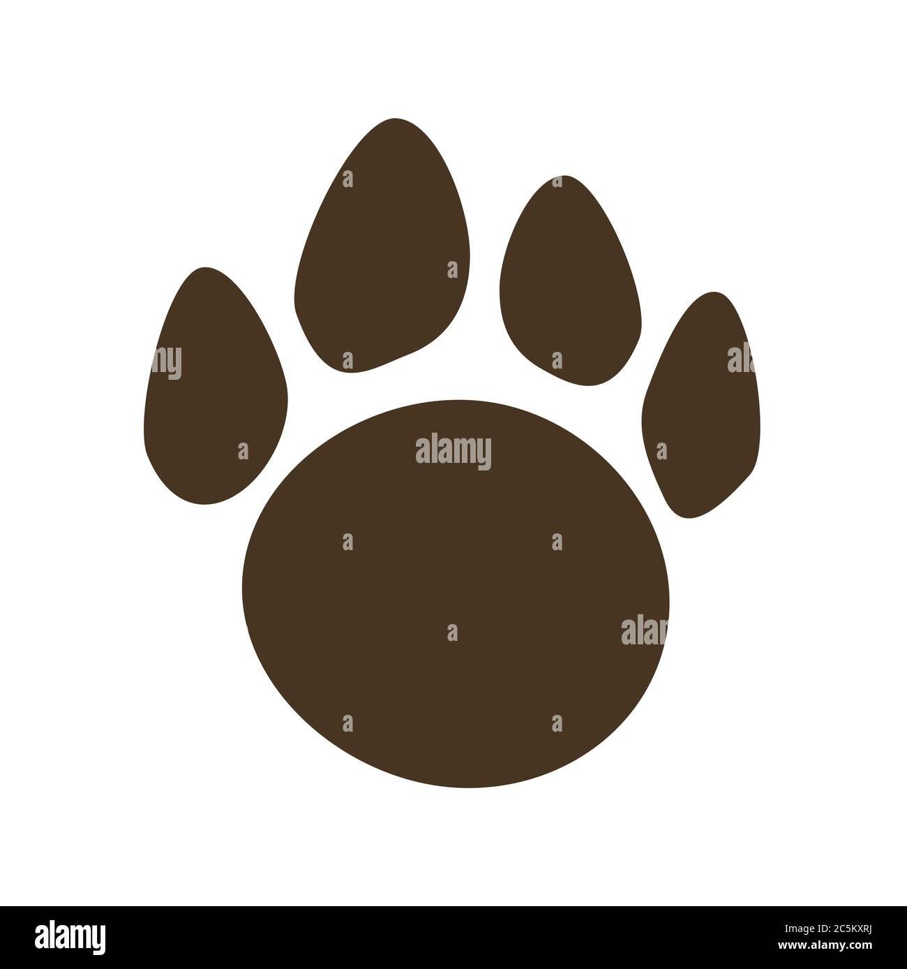 Symbol für die Fußabdruck von Tieren auf weißem Hintergrund. Vektor-Illustration in trendigen flachen Stil. ESP 10. Stock Vektor