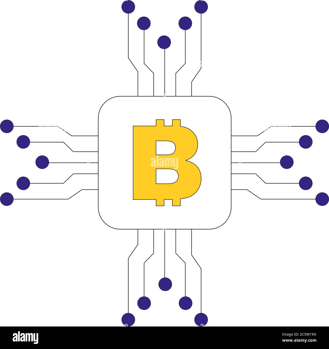 Bitcoin Symbol in flacher Ausführung. Vektor Stock Vektor