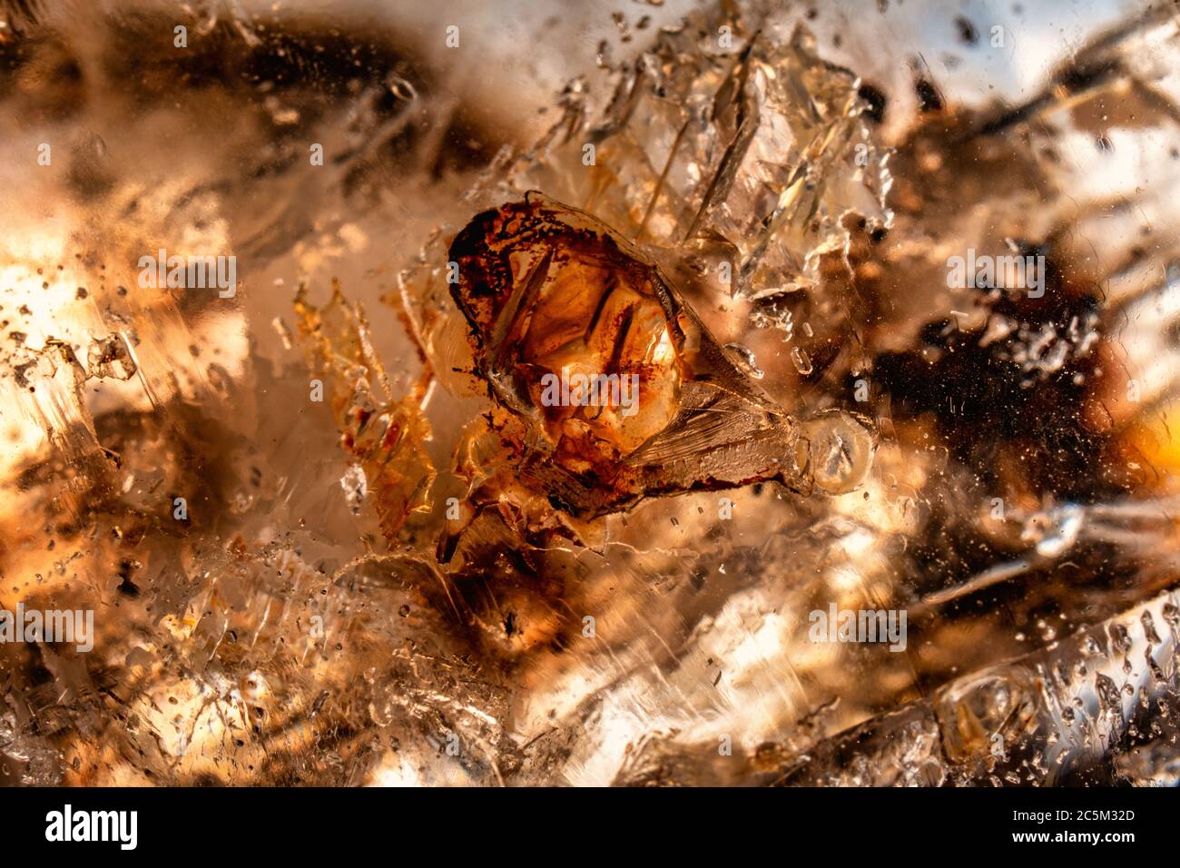 Makro von Kristall zeigt Texturen Stockfoto